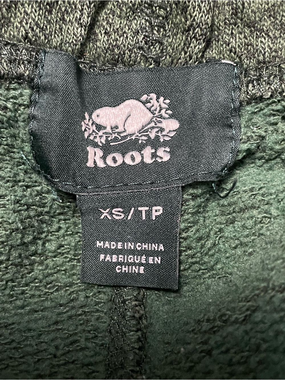 Roots Forest Green Sweatpants with White Logo Men Women XS - Picture 7 of 10